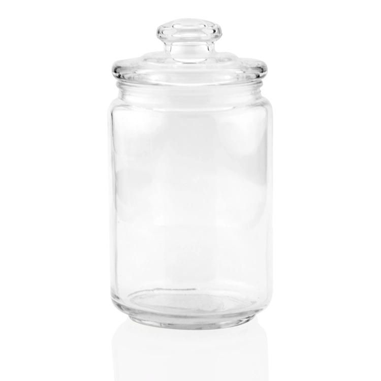 2300 Ml Matel Cover Glass Storage Jar for Grain and Portable