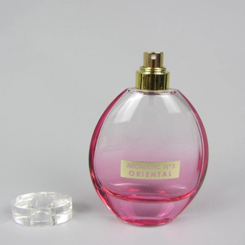 Beautiful Shaped 100ml Glass Perfume Bottle with Clear Lid