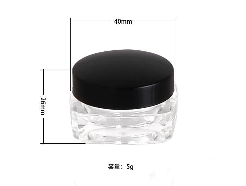 5g Mini Tranpsarent Clear Plastic Cream Glitter Jar for Beauty