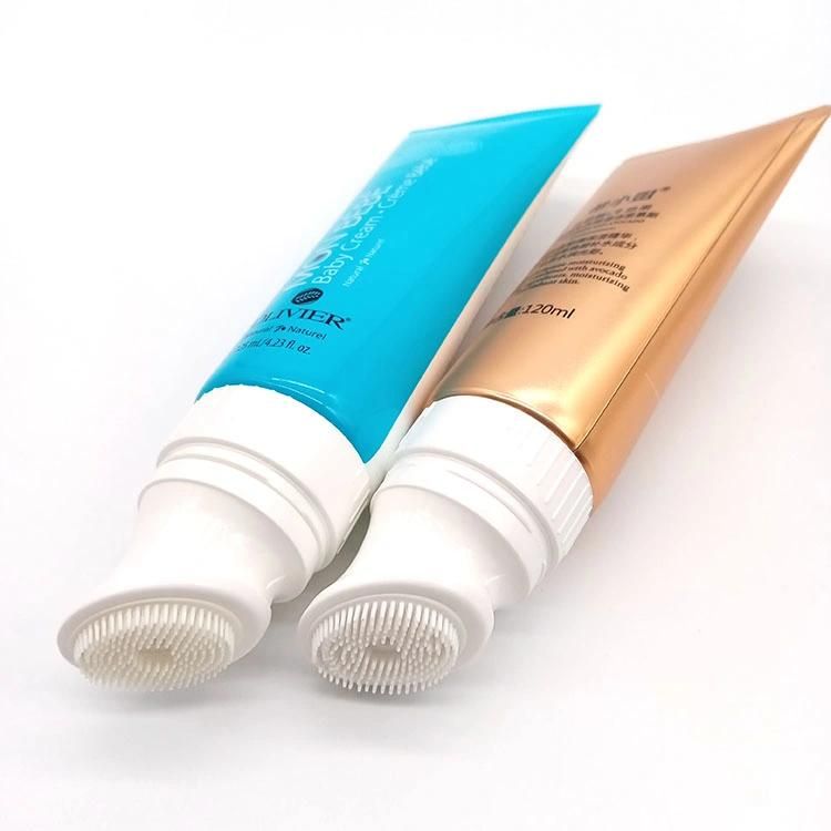 Face Wash Tube with Massage Slanted Silicon Brush Applicator