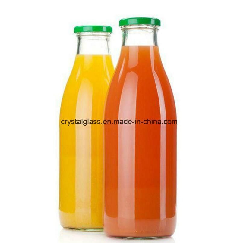 1L 350ml Customize Flint Glass Juice Beverage Bottle with Plastic Lid Brazil Glass Milk Bottle