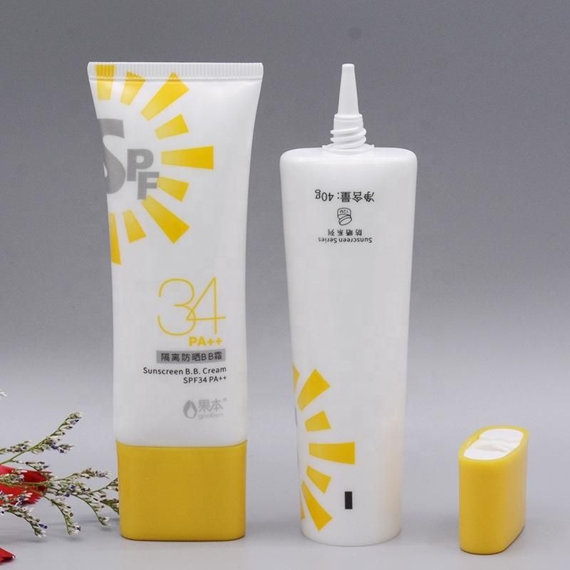 Super Oval Plastic Packaging Flat Tube Cosmetic with Screw Cap