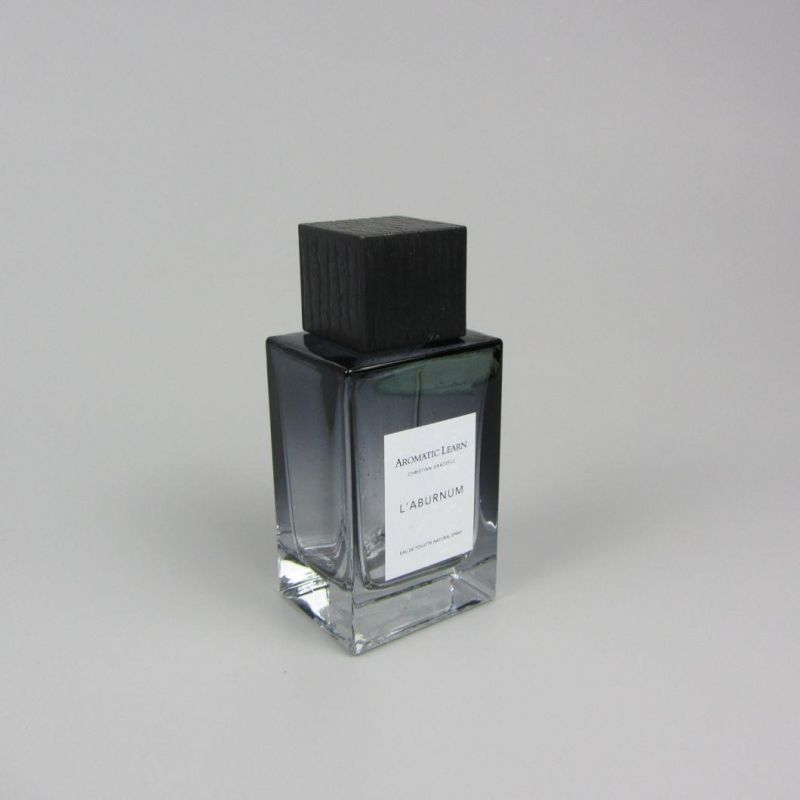 Square Transparent Black Glass Bottle for Essential Oil Perfume