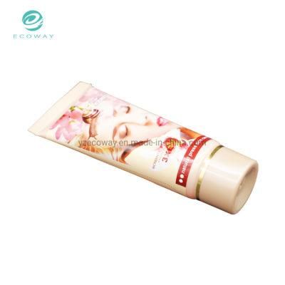 Makeup Series Yellow Offset Printing Plus Customized Label with a Ring of Bronzing Screw Cap Cosmetic Tube