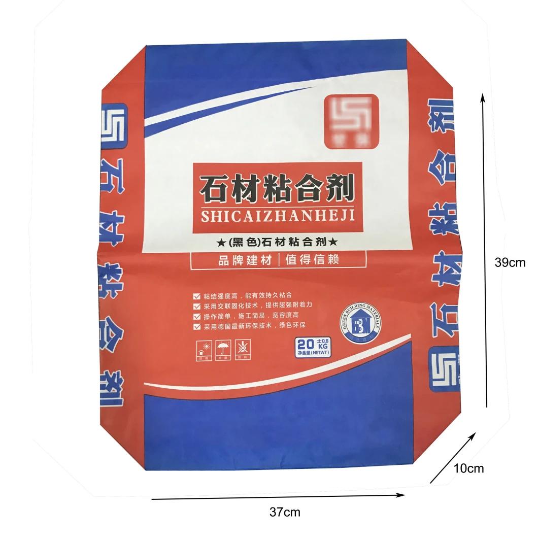 20kg Square Valve Tile Adhesive and Cement Packaging Paper Bags