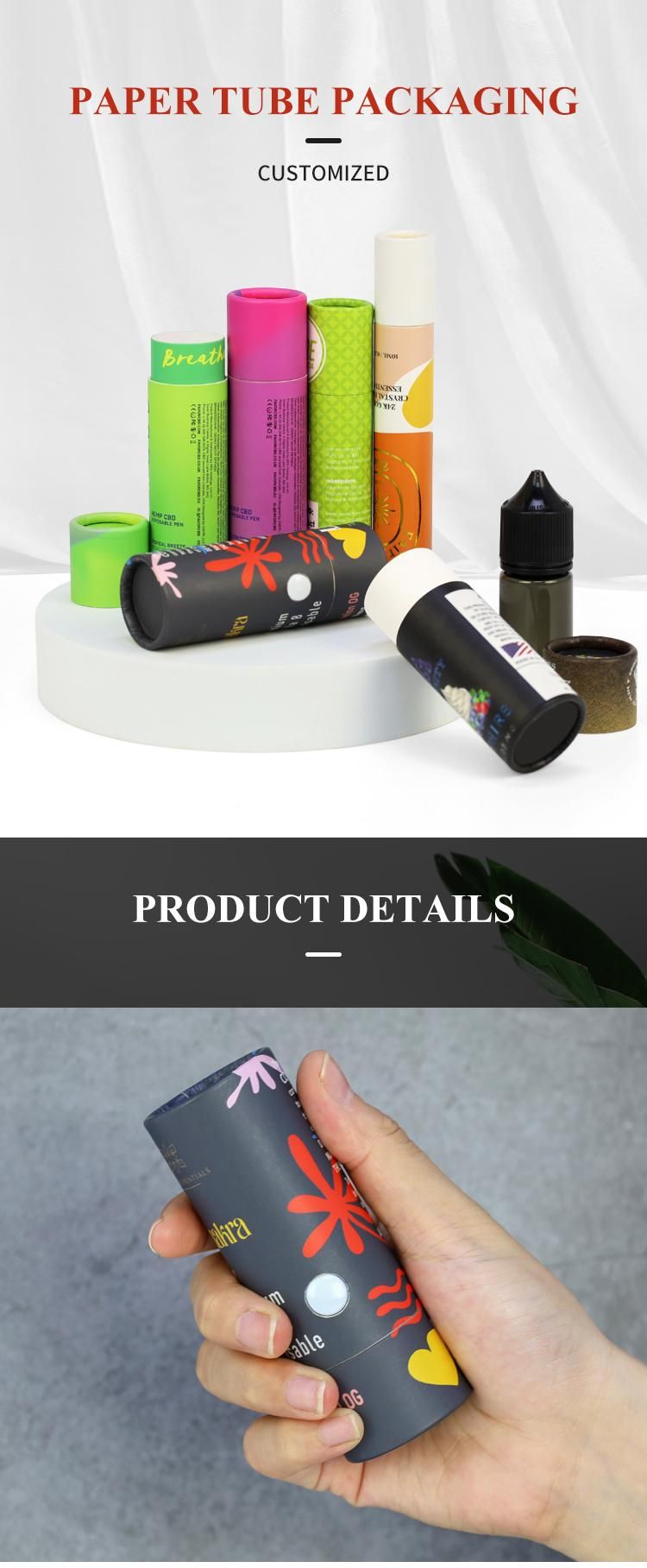 Firstsail Child Resistant Press Button Gift Round Packaging Box Rolling Edge Lip Balm Push up Paper Tube