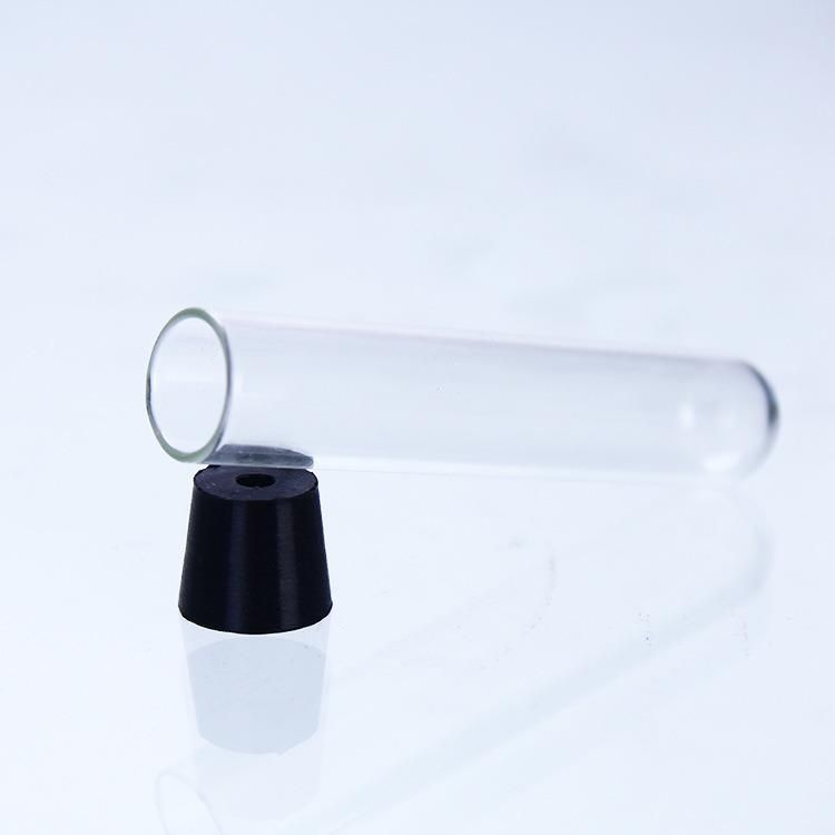 12mm Diameter Tube Bottle in Round Bottom with Black Silicone Pug