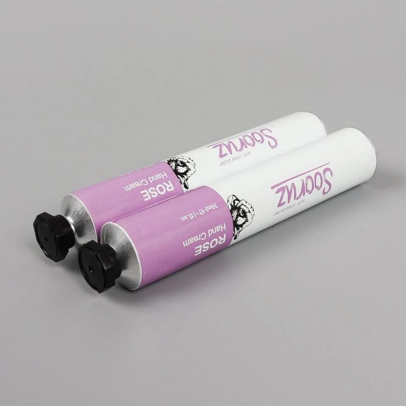 Custom Printed Aluminum Collapsible Tube for Hand Cream Cosmetic with Octagonal Cap