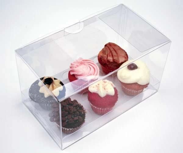 Clear Plastic Bakery Box Folding Food Packaging Box For Cup Cake Box