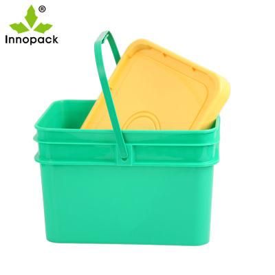 20L Rectangle Plastic Buckets with Lid and Handle Paint Plastic Bucket