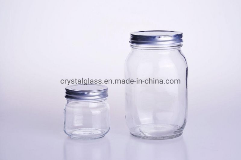 Wholesale Round Style Lead Free Glass Storage Jar Sealed Jar Empty Glass Mason Jar 250ml/500ml/750ml/1000ml