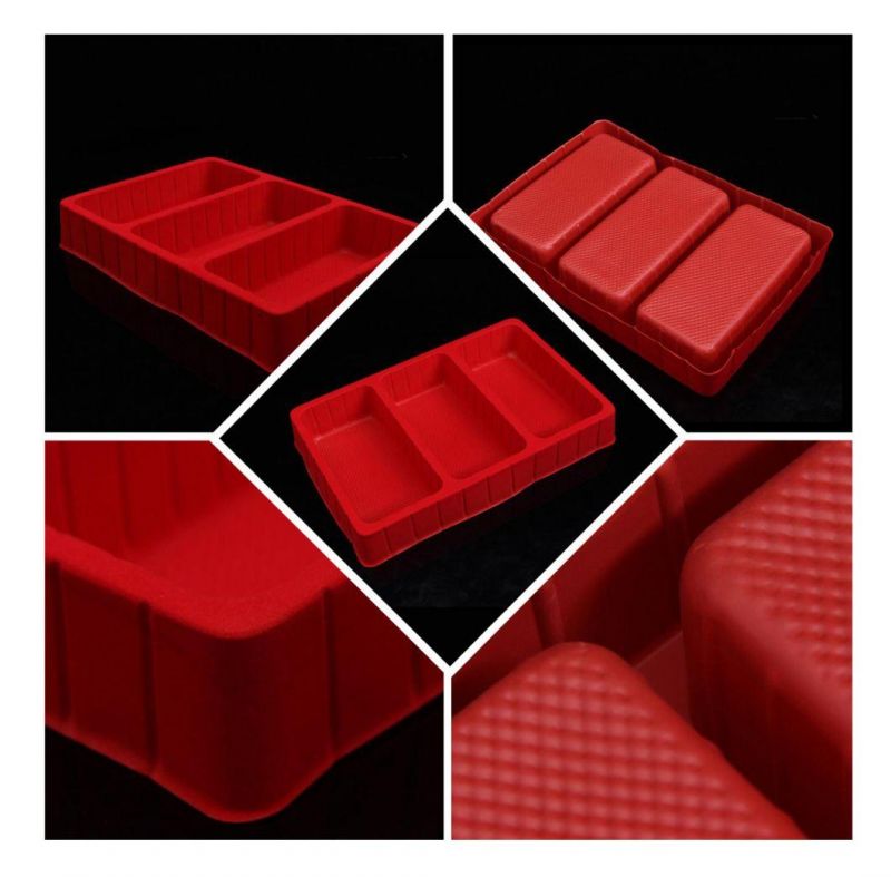 Custom Red Cosmetics Flocking Blister Packaging