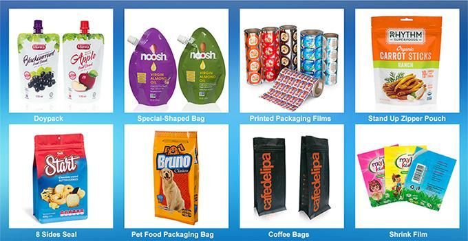 Food Flat Bottom Pouch Quad Seal Pouch Flexible Packaging