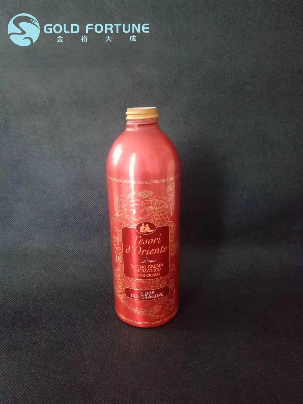 OEM Logo Aluminum Shampoo Bottle with Shampoo Pump