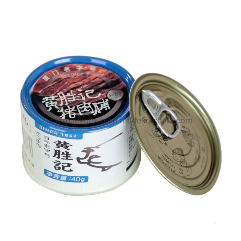 Customize Print Sardine Fish Can Empty Round Tuna Tin Cans Aluminum Tea Food Can with Easy Open Lids