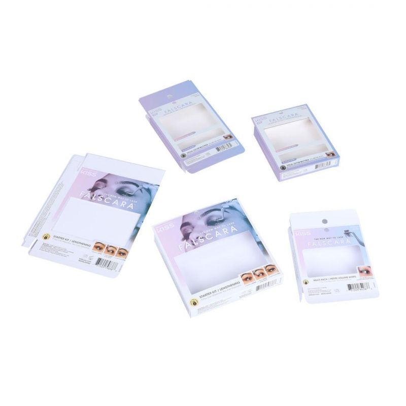 Factory Paper Box 275g Silver One or Two Side Glued Beauty Fake Eyelashes Window Package