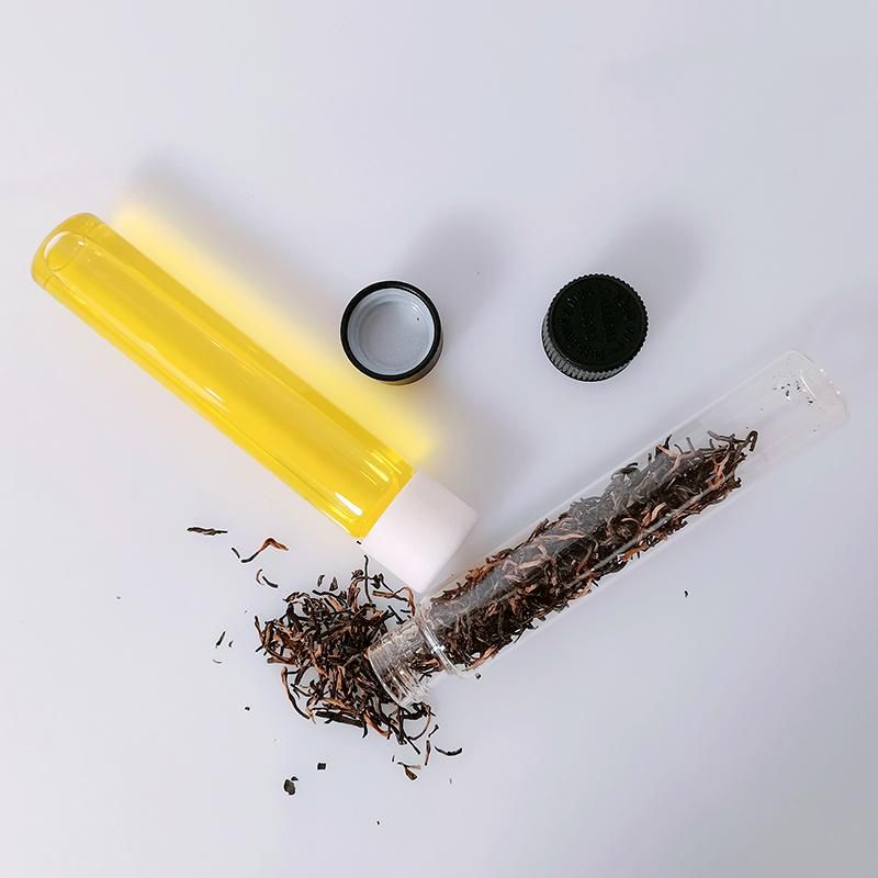 Child Resistant Packaging Glass Vials Transparent Matte Black Doob Pre Roll Glass Cigar Tube