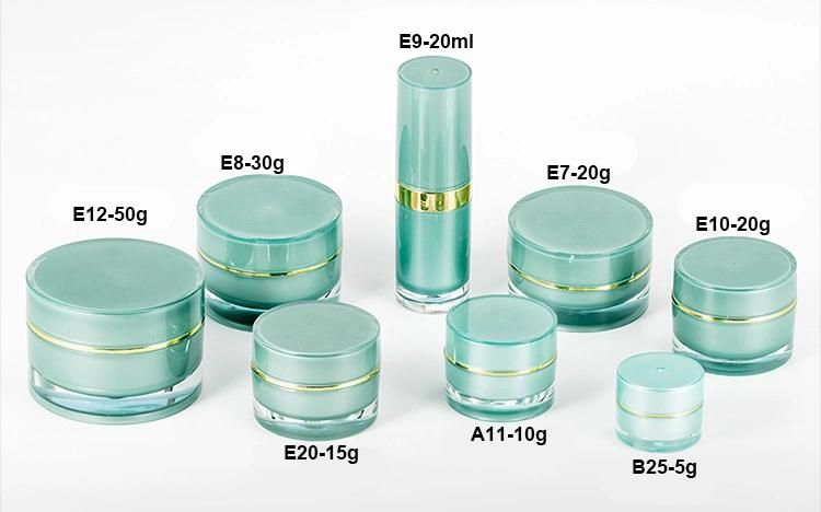 Best Price in Stock Low MOQ 10g Green Plastic Acrylic Cream Jar for Skin Care