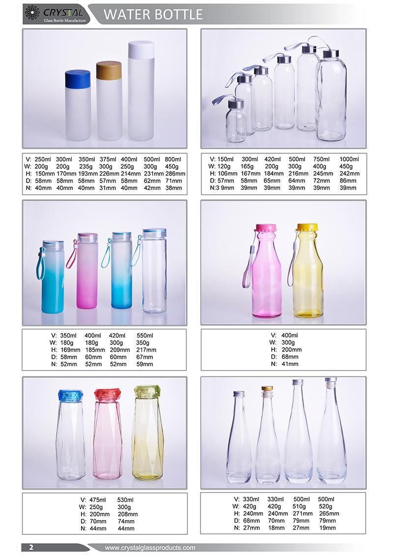 250ml Round Glass Beverage Bottle with Stainless Steel Cap