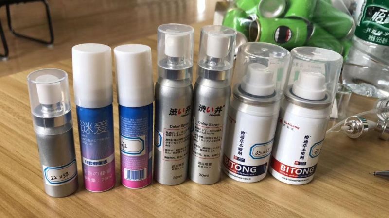 10ml 15ml 20ml Aluminum Aerosol Cans with Pump Sprayer and Plastic Cap for Delay Spray Medical Spray