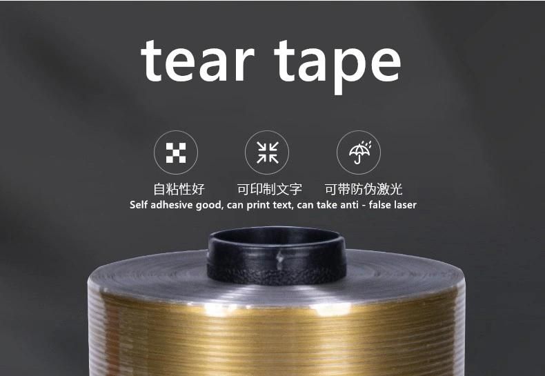 1.6 - 5mm Silver Hologram BOPP Cigarette Packaging Tear Tape with Anti-Counterfeit and Easy Opening Features