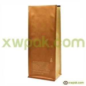 12oz Box Bottom Kraft Paper Coffee Bag with Valve