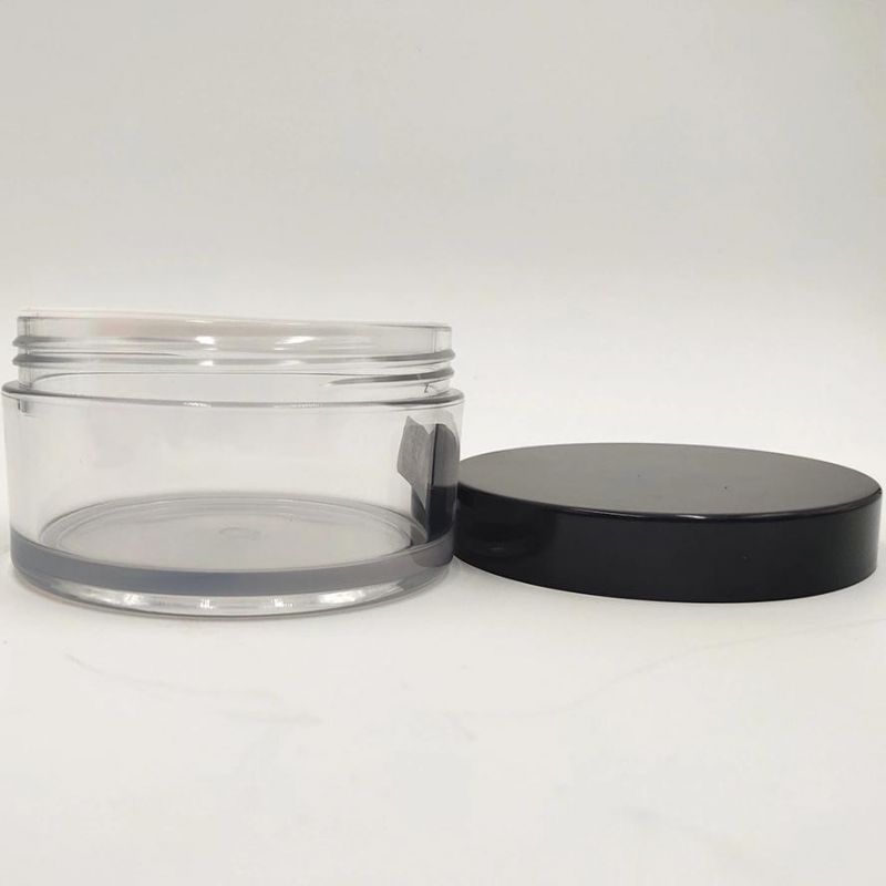 Portable Transparent Pet Plastic Cosmetic Jar with Screw Cap