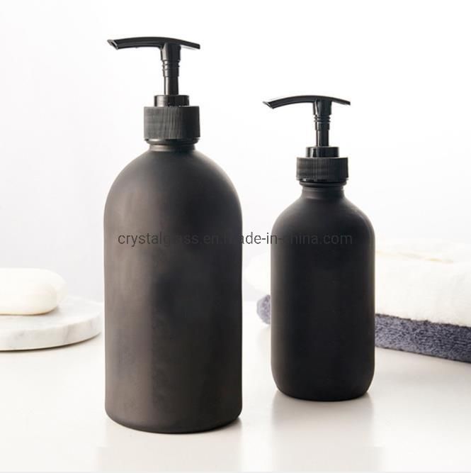 500ml Empty Glass Pump Bottle 16 Ounce Pump Bottle Soap Dispenser Refillable Containers