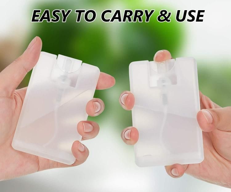 Travel Pocket 20ml Refillable Cosmetic Packaging PP Plastic Mist Spray Perfume Bottle for Hand Sanitizer