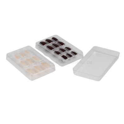 Clear False Nail Blister Plastic Cosmetic Tray with Lid