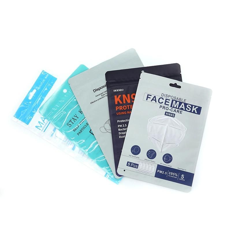 Disposable Face Mask Plastic Zipper Pouch Bags