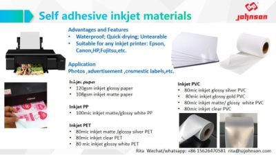 China Factory Waterproof Adhesive Inkjet PP Film for Label Sticker