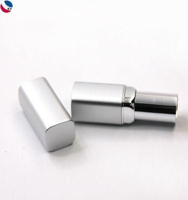 3.5g Square Glossy Silver Surface Aluminum Cosmetic Lipstick Packaging Plastic Container