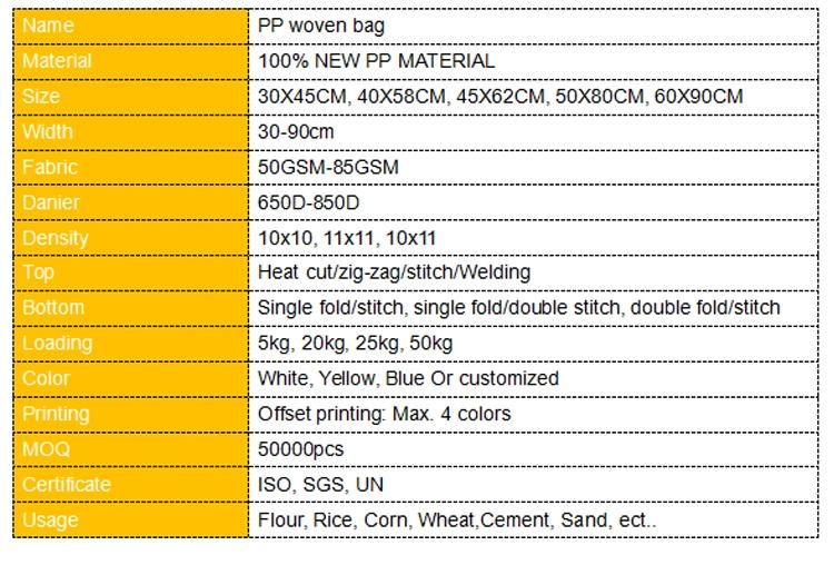 Hot Sale High Quality PP Valve Bags 20kg 25kg Cement Pack 50kg Bag Price