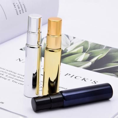 10ml Portable Electroplating UV Glass Tube Electro-Aluminum Spray Bottle Perfume Glass Vial