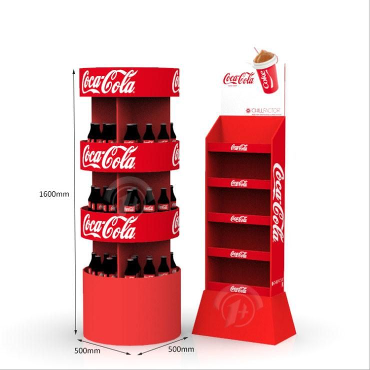 Custom Printed Shampoo Cola Milk Tea Beverage Supermarket Promotional Paper Display Shelves & Printing Services