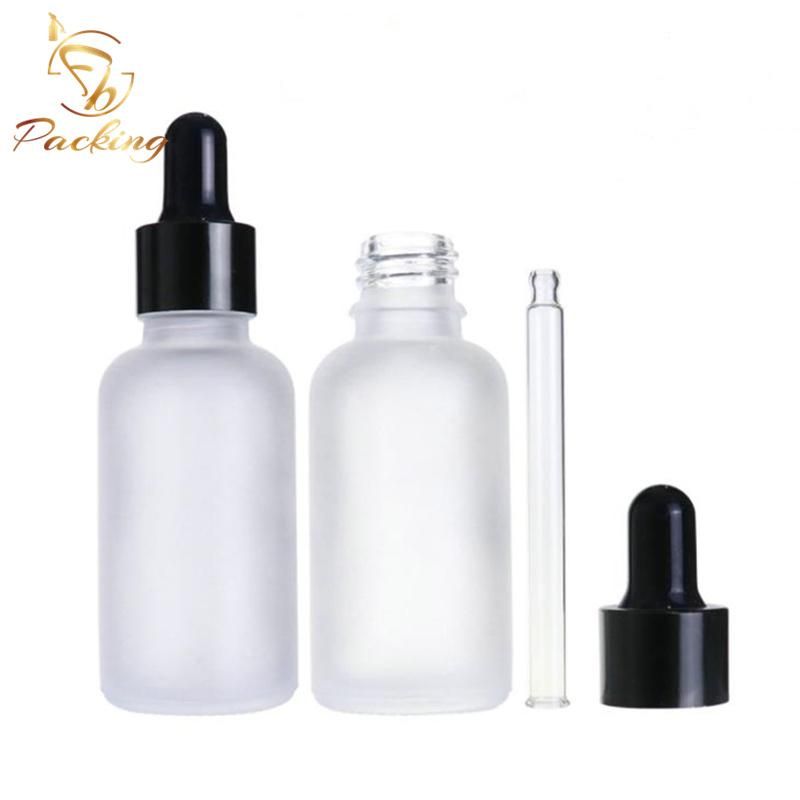 Frosted White Glass 30ml Pipette Bottle Cosmetic Essential Oil Bottled