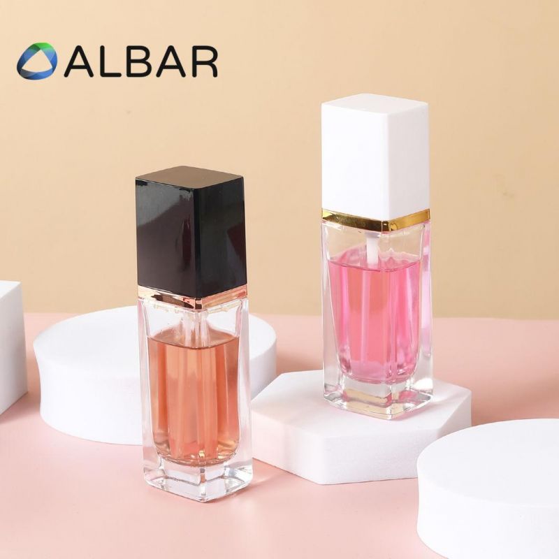 Rose Gold Thick Bottom Glass Bottles with High Purity for Cosmetics and Makeups