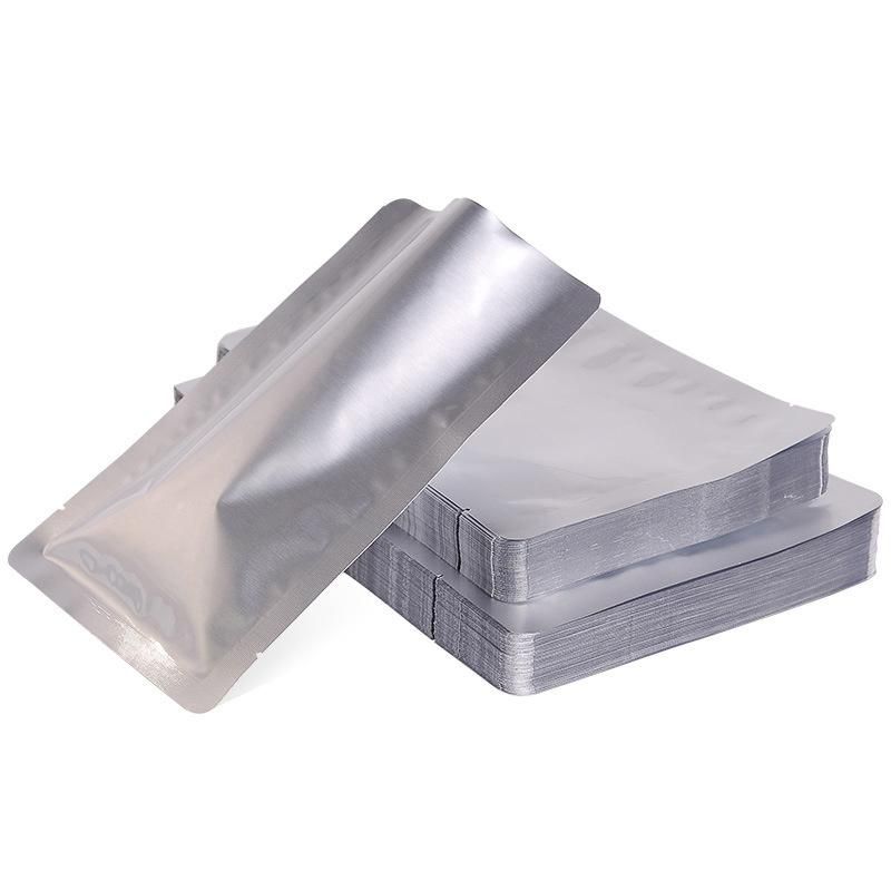 3 Side Seal Metallized Kraft Paper Reclosable Aluminum Foil Lined Flat Heat Sealable Food Packaging Pouches Bags with Zipper