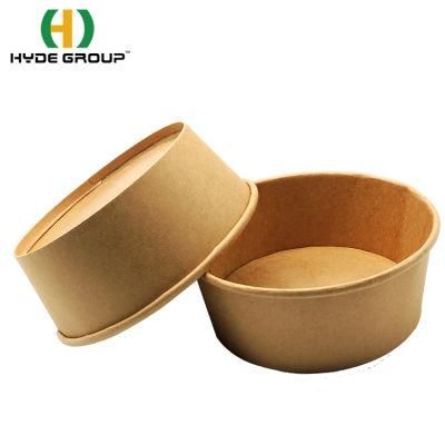 Custom Printed Paper Soup Bowl Salad Bowl Disposable Hot Soup Paper Bowl with Lid