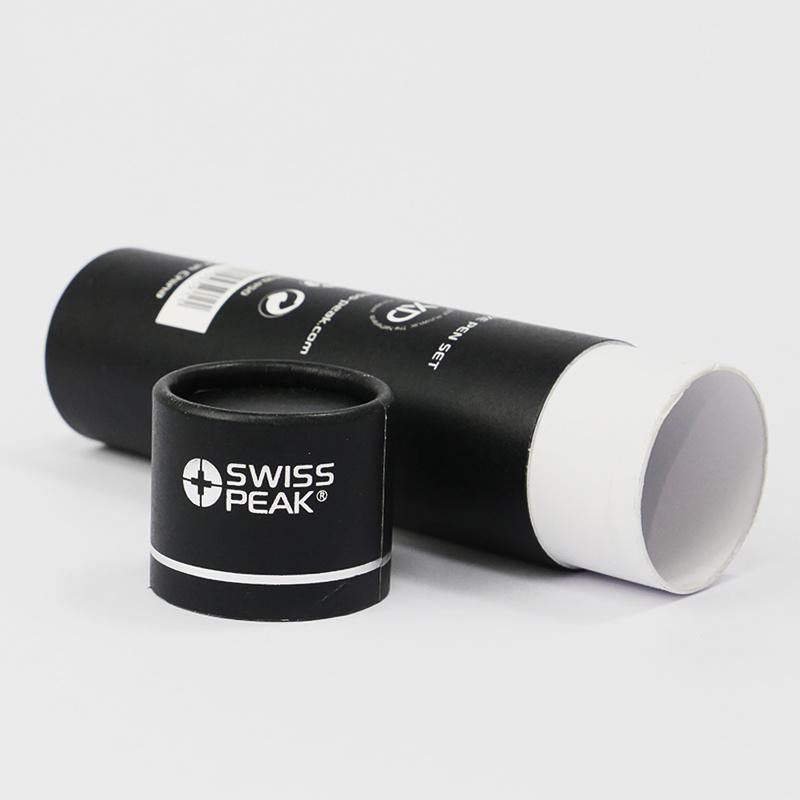 Manufacturer Full Black Printed Paper packaging Tube