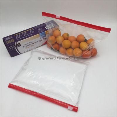 PE Food Storage Gallon Slider Bag Slider Trakcing Easy Open Grip Seal Leakproof Food Packing Storage Poly Slider Bag