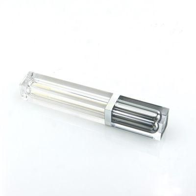 Low MOQ Stock Hot Selling 6ml Luxury Square Clear Custom Logo Lipgloss Container Lip Gloss Tube with Applicator