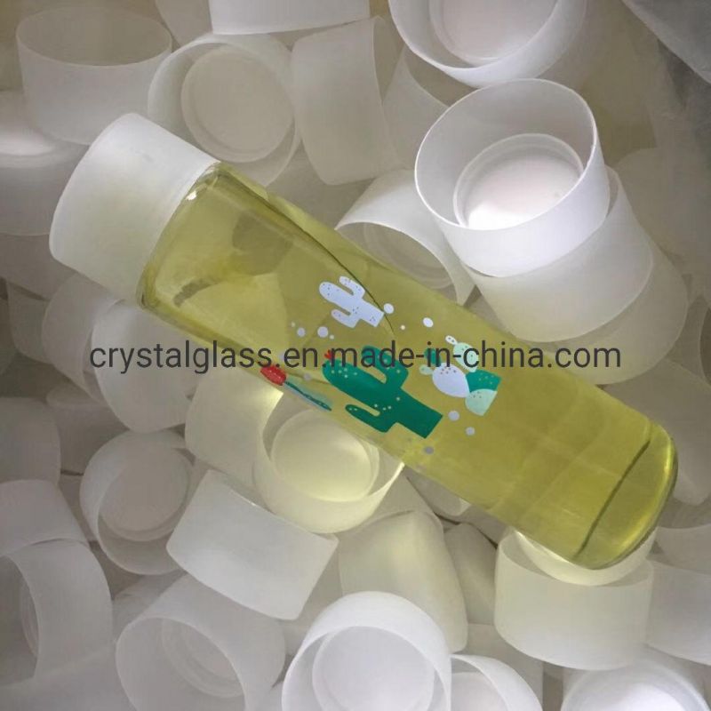 Glass Bottle 375ml 400ml 500ml Voss Style Mineral Water Glass Bottle with Screw Plastic Cap