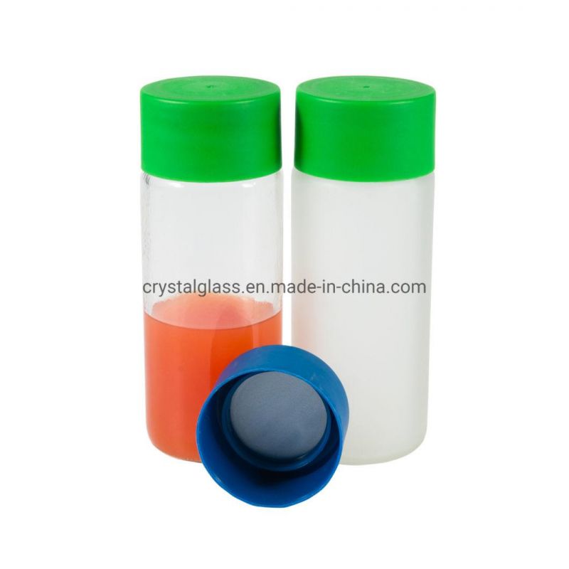 Advertising Gifts Water Glass Bottle Beverage Glassware 750ml with Plastic Lids Voss Bottle