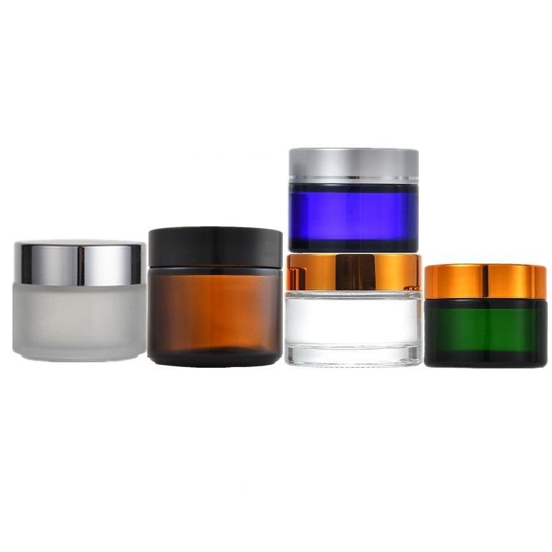 Wholesale 5ml 10ml 15ml 30ml 50ml 100ml Cosmetic Glass Jar 5g 10g 15g 20g 30g 50g 100g Glass Jar Frosted Glass Cosmetic Jars