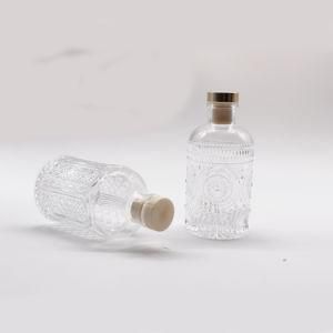 Carve Pattern Glass Bottle for Home Decoration