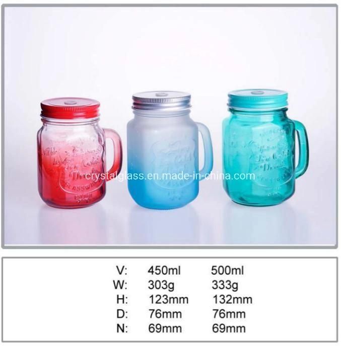 Square Clear Empty Mason Jar Drinking Glass with Lids