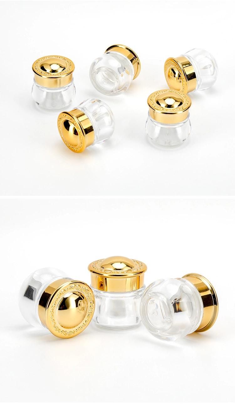 8g Mini Plastic Jar Sample Cosmetic Jar with Gold Lid