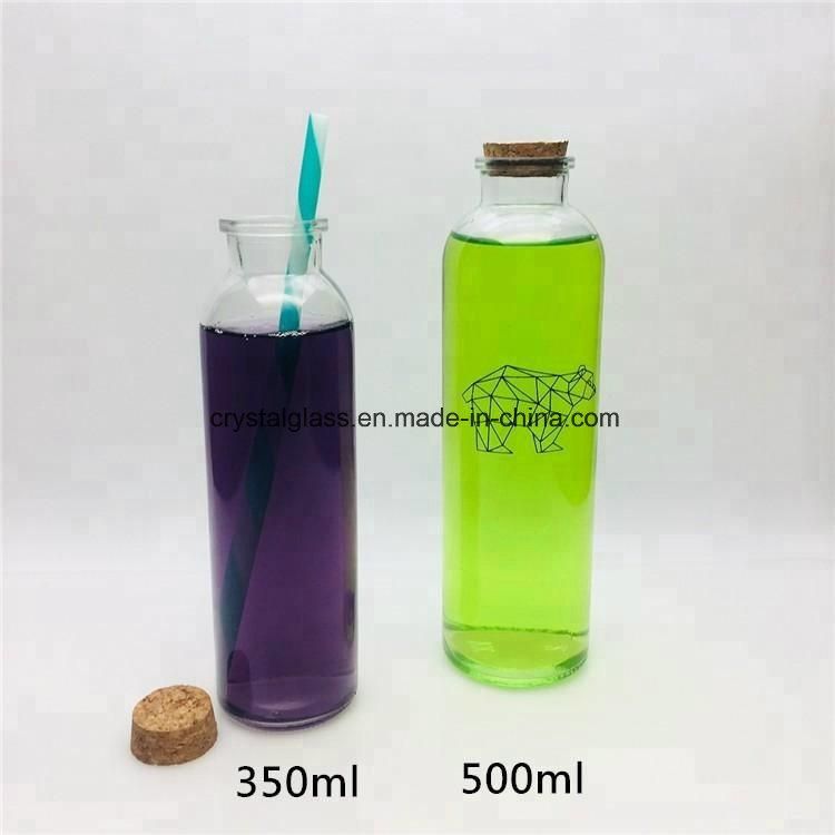 500ml Voss Shape Glass Mineral Water Bottle with Metal Cap